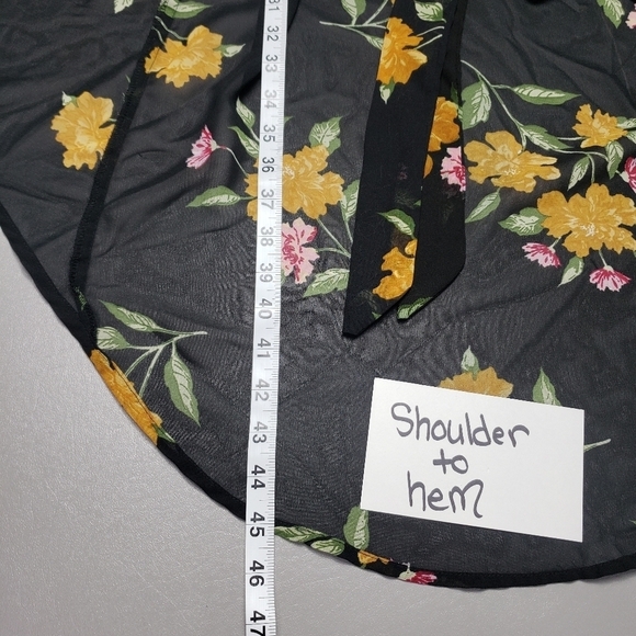 Live 4 truth beautiful short sleeve sheer flower cover up women's size medium - Picture 12 of 13